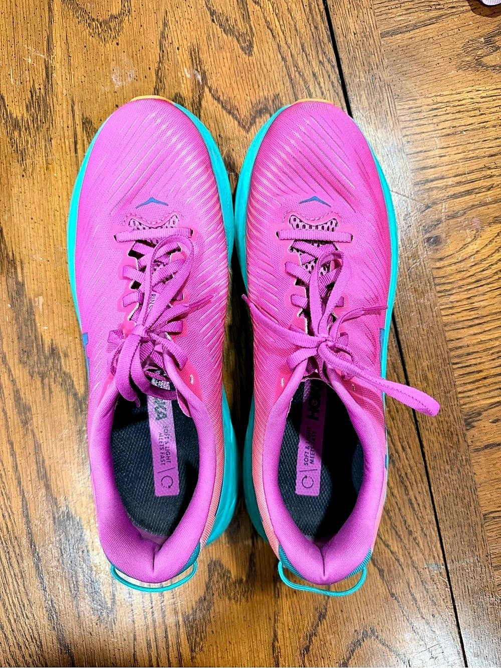 HOKA One Women's Athletic Shoes Pink & Blue US 9.5
